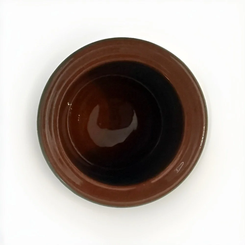 Vintage Small Apple Stoneware Crock Utensil Holder Vase 2.75
